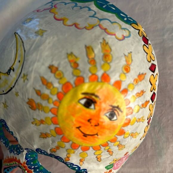 Art Mask Hand Crafted Painted Sugar Skull Skeleton Unique Paper Mache - Picture 4 of 8